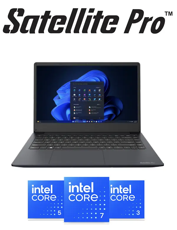Satellite Pro Dynabook Laptop With Intel Core 3, 5, and 7 Processors